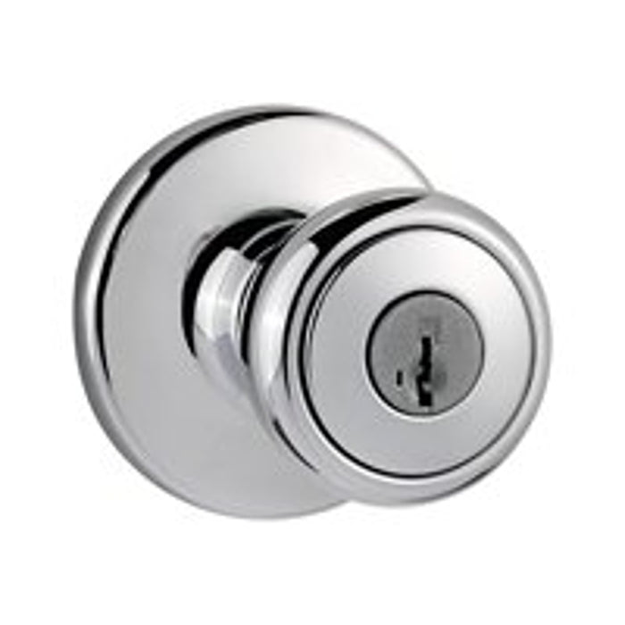 Kwikset 400T 26DRCALRCSK3V Entry Knob, Chrome/Satin, K3 Keyway, 3 Grade, Universal Hand