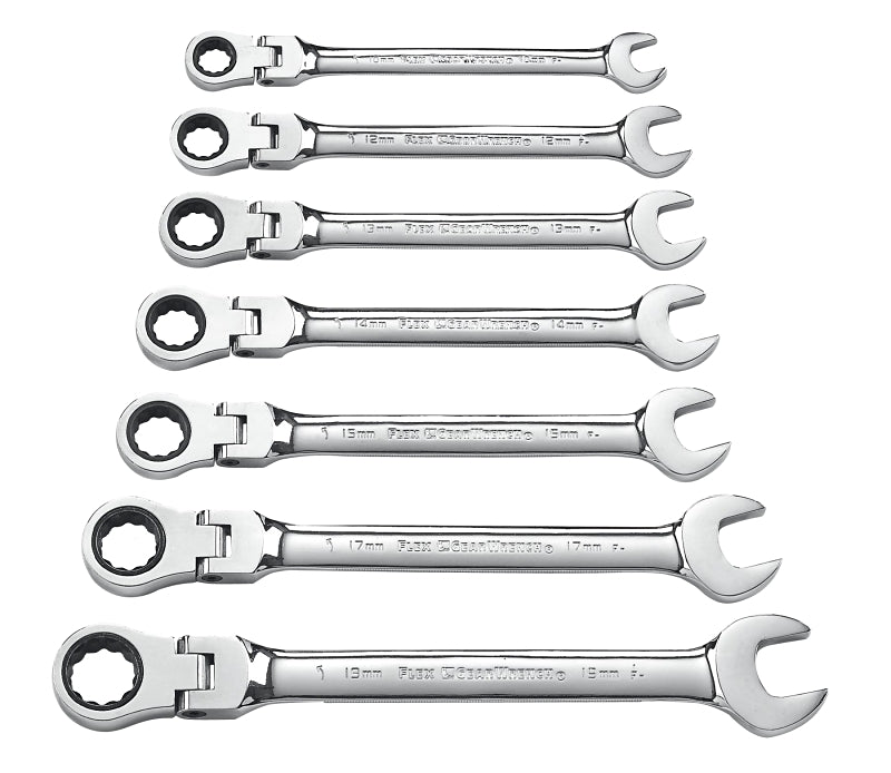 GearWrench 9900D Wrench Set, 7-Piece, Steel, Specifications: Metric Measurement