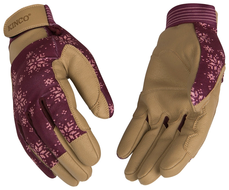 KincoPro 2002HKWL Breathable, Washable Gloves, Women's, L, Wing Thumb, Hook and Loop Pull-Strap Cuff, Synthetic Leather