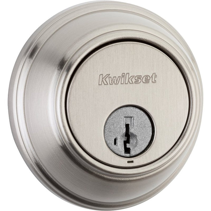 Kwikset 817 15 SMT RCAL RCS UL Deadbolt, 2 Grade, Keyed Key, Zinc, Satin Nickel, 2-3/8 to 2-3/4 in Backset, KW1 Keyway