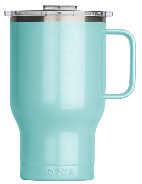 Orca Traveler Series TR24SF Coffee Mug, 24 oz, Whale Tail Flip Lid, Stainless Steel, Seafoam, Insulated