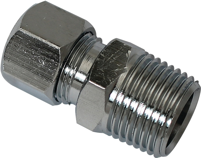 Plumb Pak PP72PCLF Straight Adapter, 3/8 in, FIP x Compression, Chrome