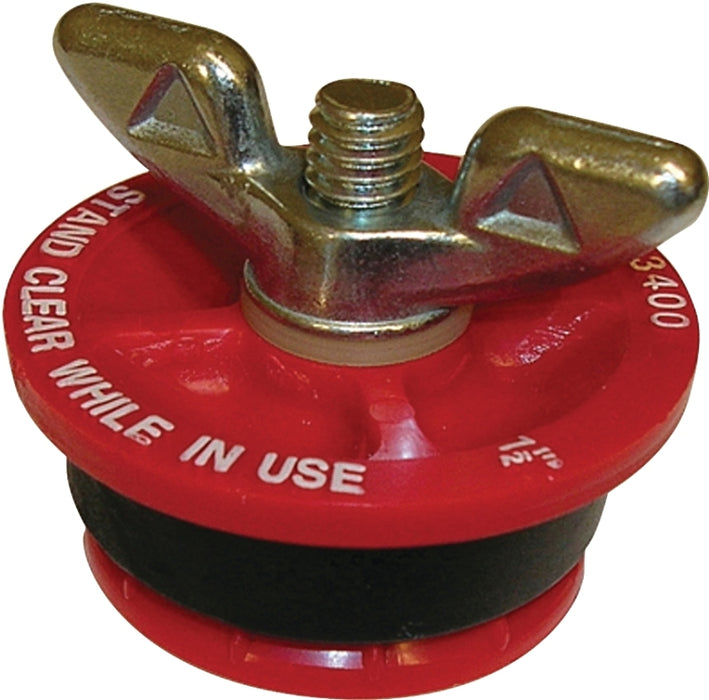 Oatey 33400 Test Plug, 1-1/2 in Connection, Plastic, Red