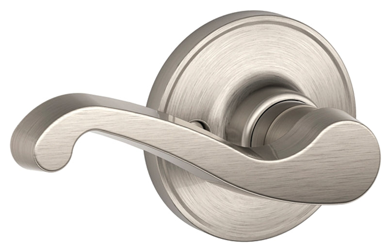 Schlage J Series J170LAS619LH Left Hand Dummy Lever, Mechanical Lock, Satin Nickel, Metal, Residential, Left Hand