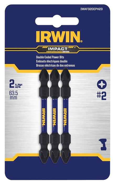 Irwin IWAF32DEPH23 Double-End Bit Set, Phillips Drive, 1/4 in Shank, 2-3/8 in L, Steel