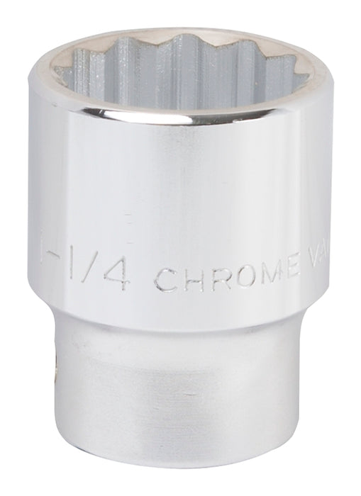 Vulcan MT-SS6040 Drive Socket, 1-1/4 in Socket, 3/4 in Drive, 12-Point, Chrome Vanadium Steel, Chrome