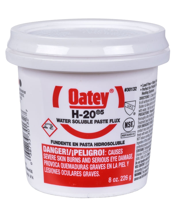 Oatey H-20 Series 30132 Water Soluble Flux, 8 oz, Paste, Light Yellow