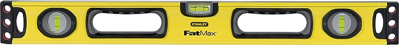 STANLEY 43-524 Box Beam Level, 24 in L, 3-Vial, 2-Hang Hole, Non-Magnetic, Aluminum, Yellow