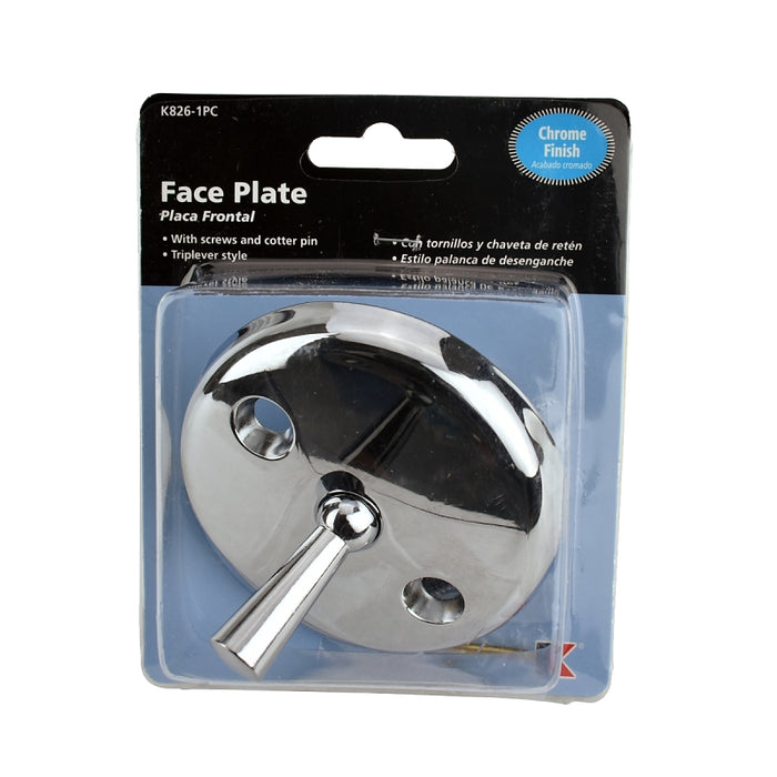 Keeney K826-1PC Trip Lever Face Plate, Metal, Polished Chrome