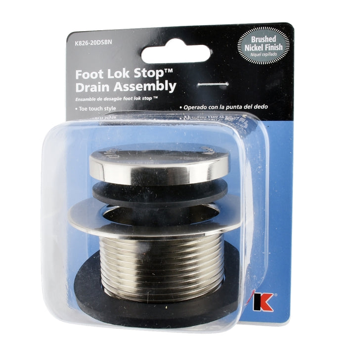 Keeney K826-20DSBN Foot Lok Closure Assembly with Strainer, Brushed Nickel, Specifications: 1-1/2 in Size