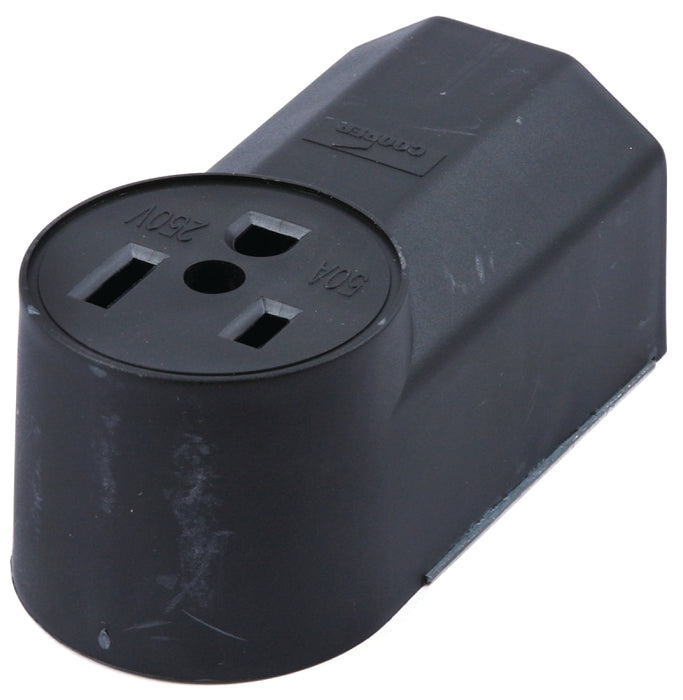 Forney 58402 Electrical Receptacle, 125/250 V, 50 A, 2-Pole, Black