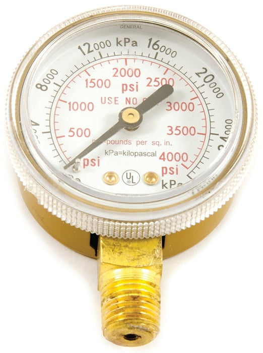 Forney 87727 Regulator Gauge, 0 to 4000 psi Pressure, 1/4 in Connection, NPT