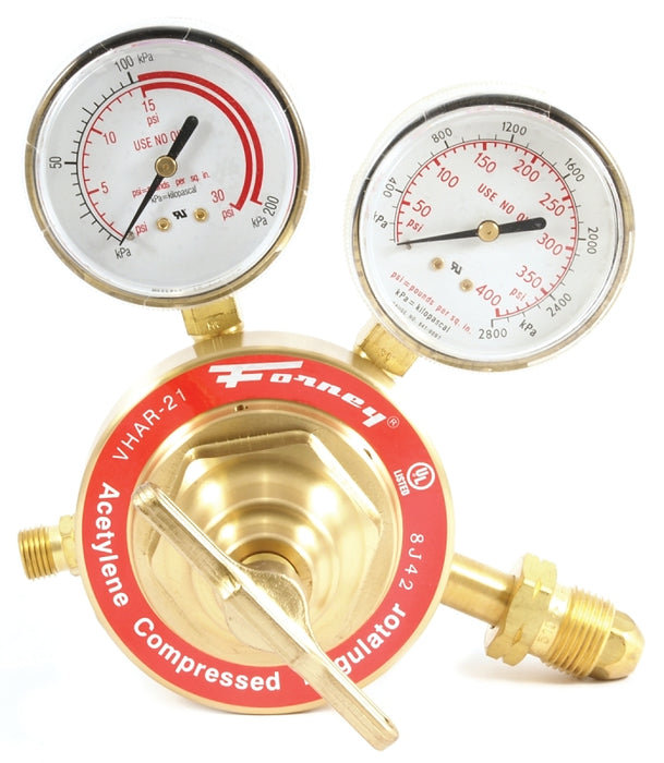 Forney 87101 Acetylene Regulator, 2-1/2 in Connection