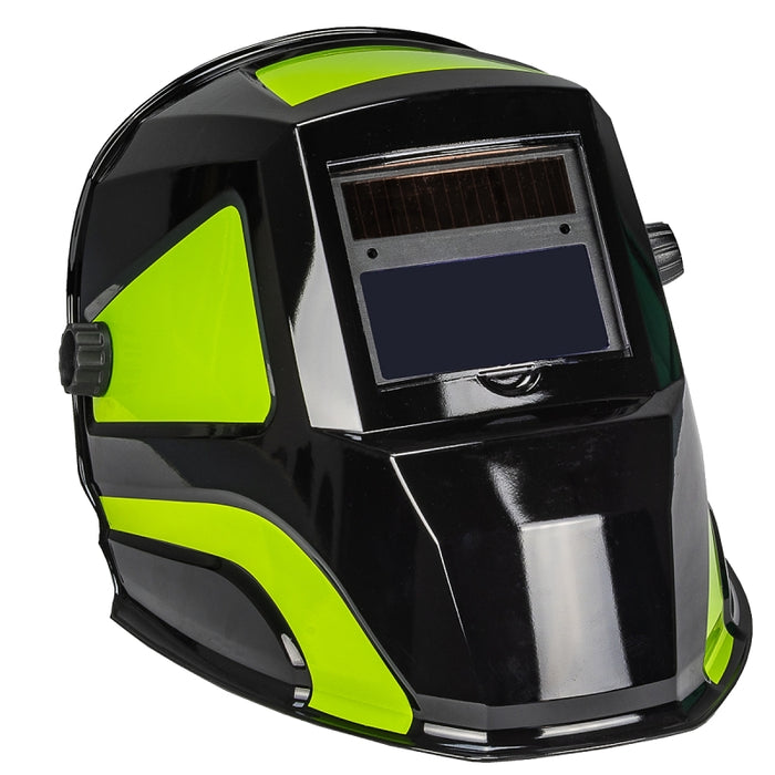 Forney Easy Weld Velocity Series 55732 ADF Welding Helmet, 3-Point Ratchet Harness Headgear, UV/IR Lens, Black/Green