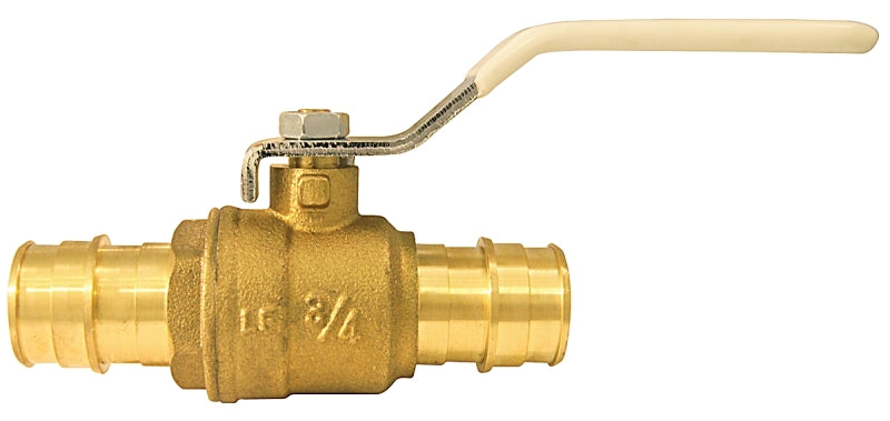 Apollo EPXV34 Ball Valve, 3/4 in Connection, Barb, 200 psi Pressure, Quarter-Turn Actuator, Brass Body