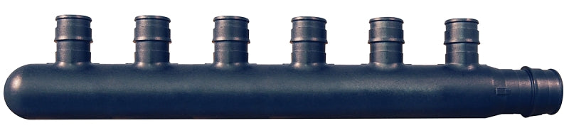 Apollo ExpansionPEX Series EPXM6PT Closed Manifold, 9 in OAL, 1-Inlet, 3/4 in Inlet, 6-Outlet, 1/2 in Outlet, Brass