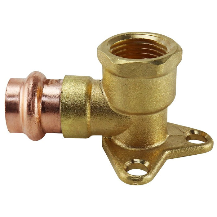 Apollo XPRDEE12 Drop Ear Elbow, 1/2 in, FPT x Press Fit, 90 deg Angle, Brass/Copper, 300 psi Pressure