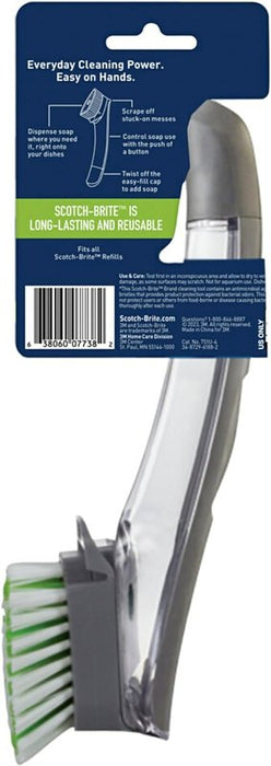 Scotch-Brite 751U-4 Soap Control Dishwand Brush, Nylon Bristle, 12 in L, Plastic Handle, Gray