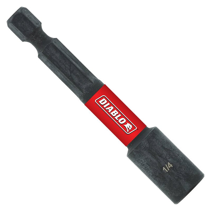 Diablo DNTSL14B Magnetic Nutsetter, 1/4 in Drive, 2-9/16 in L, 1/4 in L Shank, Hex Shank