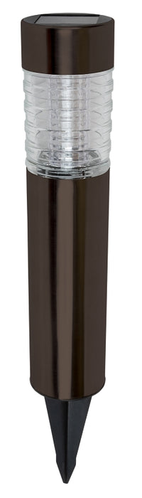 Boston Harbor 26090 Solar Bollard Light, NI-Mh Battery, AA Battery, 2-Lamp, Metal and Glass Fixture, Bronze