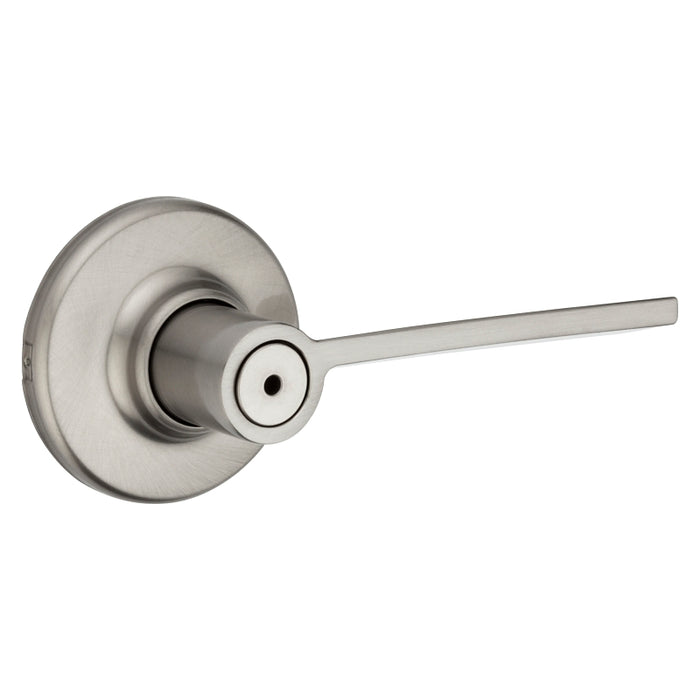 Kwikset 300LRL 15 CP V1 Privacy Lever, Satin Nickel, Zinc, Residential, Reversible Hand, 3 Grade