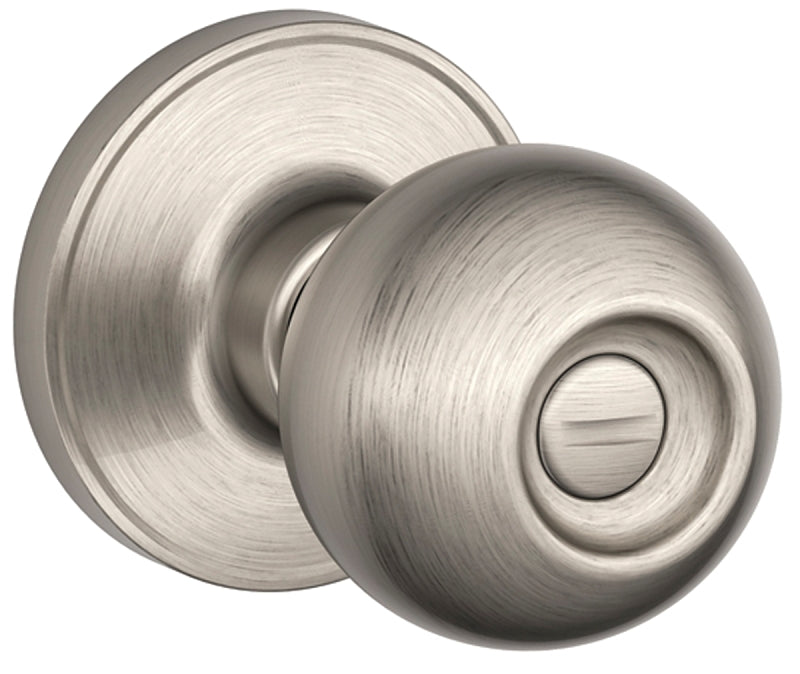 Schlage Corona Series J40 CNA 619 Privacy Lockset, Round Design, Knob Handle, Satin Nickel, Metal, Interior Locking