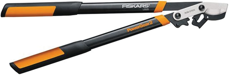 Fiskars L5525 Power Gear Lopper, 1-3/4 in Cutting Capacity, Bypass Blade, Steel Blade, Steel Handle, Round Handle