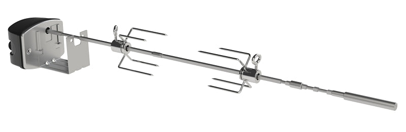 Weber 7659 Grill Rotisserie, 2 -Fork, 30.4 in L Spit Rod, Stainless Steel Spit Rod