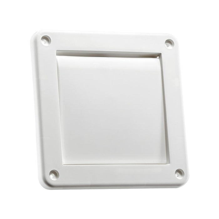 Lambro 1422W Single-Flap Exhaust Vent, 4 in W, Plastic, White