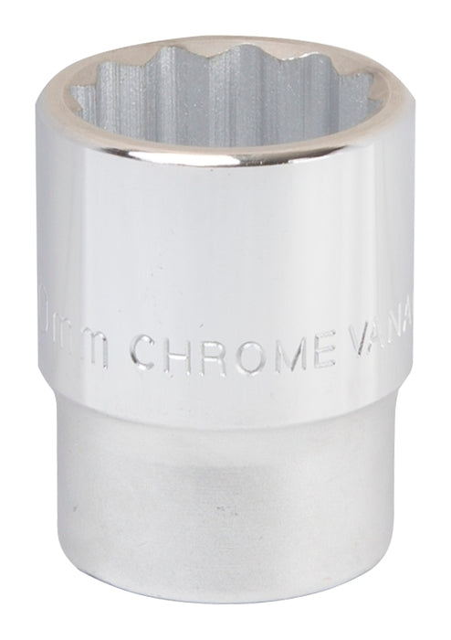 Vulcan MT-SM6030 Drive Socket, 30 mm Socket, 3/4 in Drive, 12-Point, Chrome Vanadium Steel, Chrome