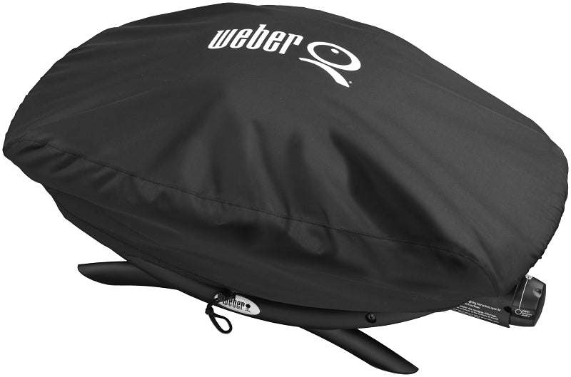 Weber 7111 Premium Grill Cover, 18.9 in W, 32.3 in D, 12.6 in H, Polyester, Black