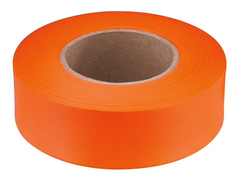 Empire 77-002 Flagging Tape, 200 ft L, 1 in W, Orange, Plastic