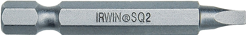 Irwin 93203 Power Bit, #1 Drive, Square Recess Drive, 1/4 in Shank, Hex Shank, 2 in L, S2 Steel