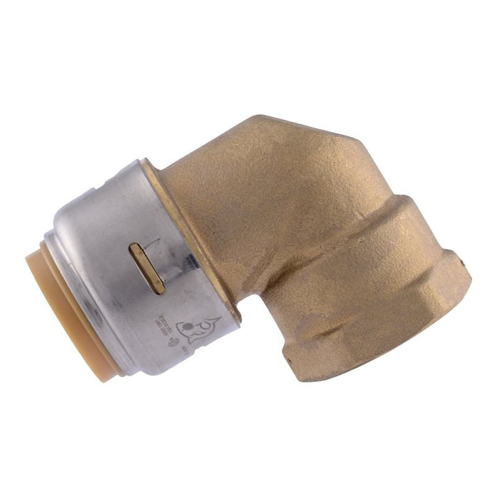 SharkBite UR314A Adapter Elbow, 3/4 in PTC x 3/4 in FNPT, Brass, 200 psi Pressure