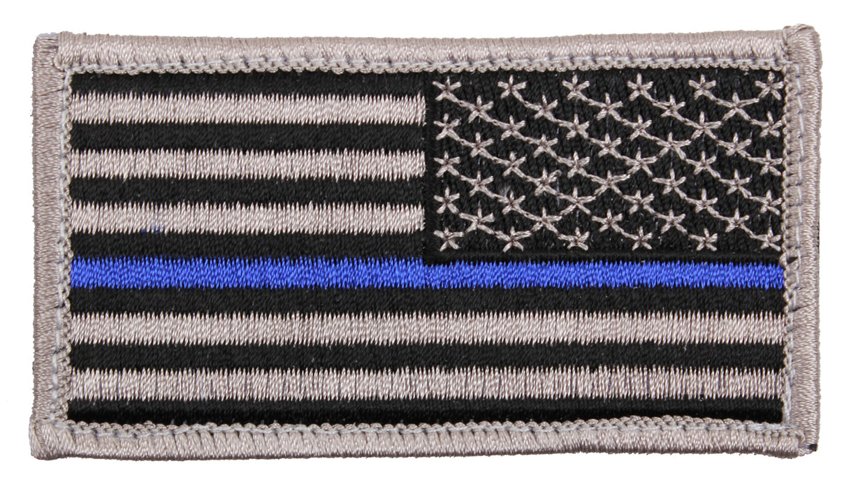 Rothco Thin Blue Line Police U.S. Flag Patch - Hook Back