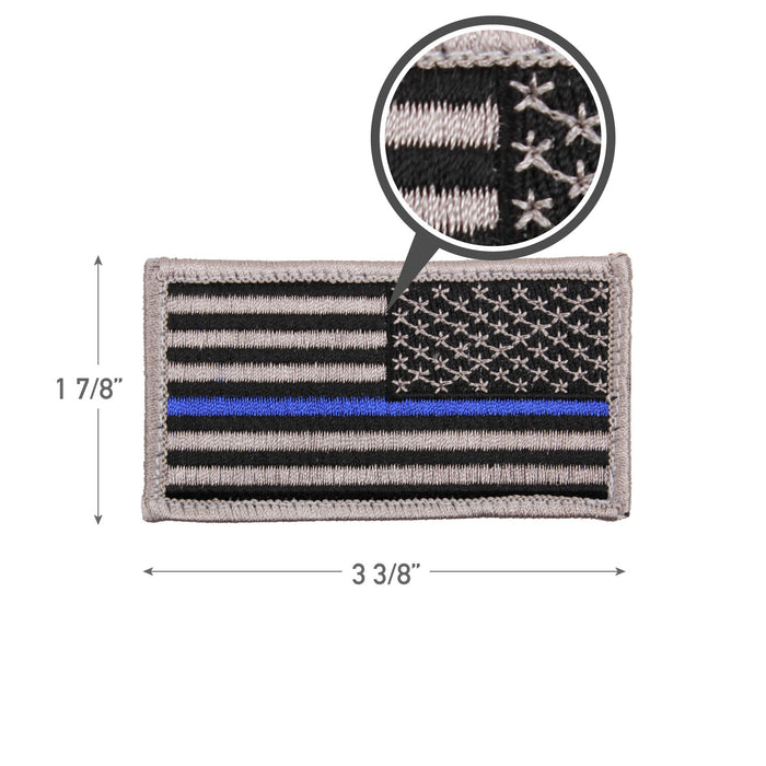 Rothco Thin Blue Line Police U.S. Flag Patch - Hook Back