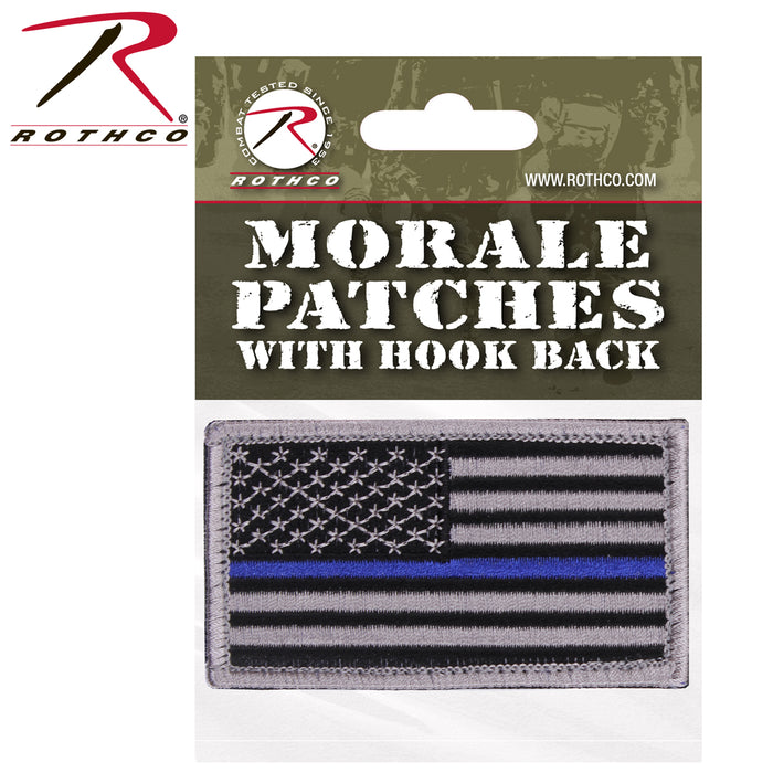 Rothco Thin Blue Line Police U.S. Flag Patch - Hook Back