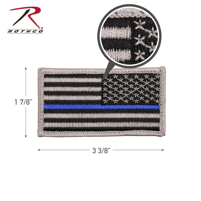 Rothco Thin Blue Line Police U.S. Flag Patch - Hook Back