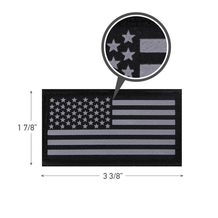 Rothco Reflective Flag Patch With Hook Back