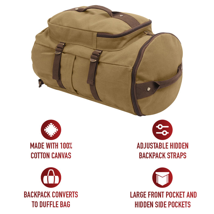 Rothco Convertible Canvas Duffle / Backpack - 19 Inches