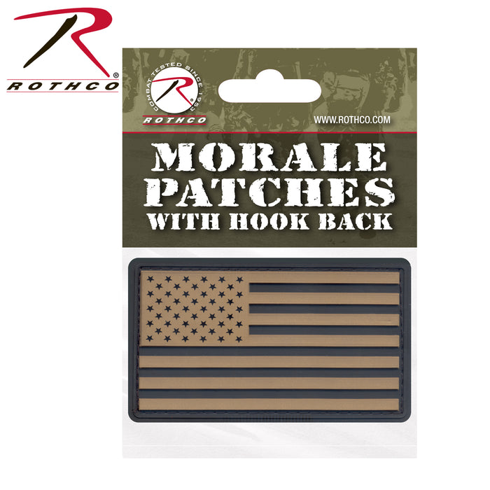 Rothco PVC US Flag Patch With Hook Back