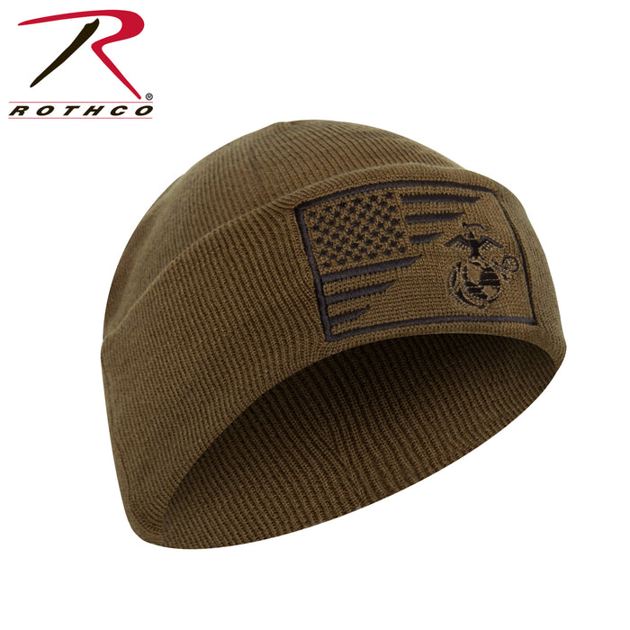 Rothco USMC Eagle, Globe and Anchor / US Flag Deluxe Fine Knit Watch Cap