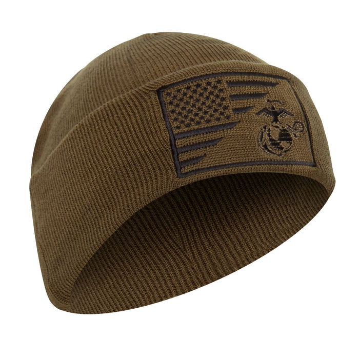 Rothco USMC Eagle, Globe and Anchor / US Flag Deluxe Fine Knit Watch Cap