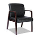 Alera Reception Lounge WL Series Guest Chair, 24.21" x 24.8" x 32.67", Black Seat, Black Back, Mahogany Base - DS ALERL4319M