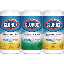 Clorox Disinfecting Wipes, Value Pack, Bleach Free Cleaning Wipes, 1-Ply, 7x8, Fresh Scent/Citrus Blend, White, 75/Canister, 3/Pack - DS CLO30208PK