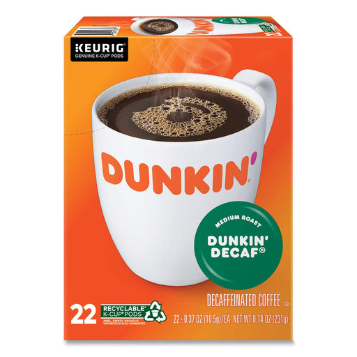 Dunkin Donuts K-Cup Pods, Dunkin' Decaf, 22/Box - DS GMT1269