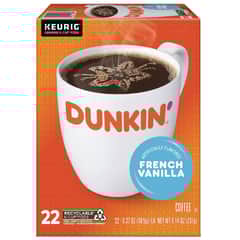 Dunkin Donuts K-Cup Pods, French Vanilla, 22/Box - DS GMT1268