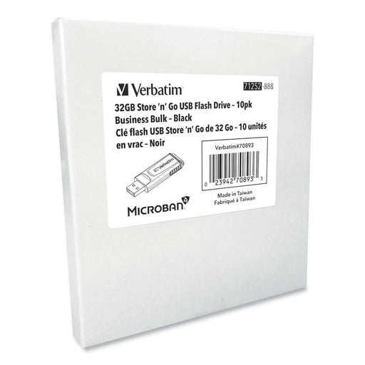 Verbatim Store 'n' Go USB Flash Drive Business Bulk, 32 GB, Black, 10/Pack