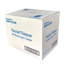 GEN Facial Tissue Cube Box, 2-Ply, White, 85 Sheets/Box, 36 Boxes/Carton - DS GEN852E