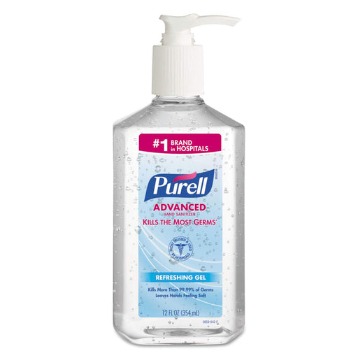 PURELL Advanced Hand Sanitizer Refreshing Gel, 12 oz Pump Bottle, Clean Scent - DS GOJ365912EA